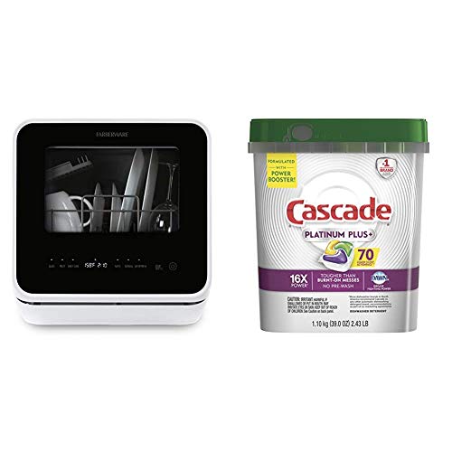 Farberware FDW05ASBWHA Complete Portable Countertop Dishwasher with 5Liter Builtin Water Tank