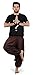 Boho Hippie Mens Womens Cotton Handmade Harem Pants with Side Pockets - Spiral Design (Brown)