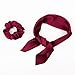 Silk Satin Hair Scrunchies, Hair Scarf with Bow Silk Elastic Hair Bands, Stripe Printed Hair Bobbles for Ponytail Holder (6 Pcs Solid Colors)