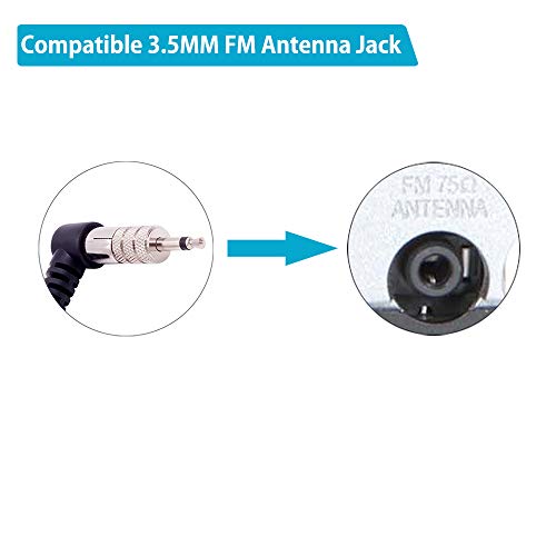 Fancasee Indoor 75 Ohm FM Antenna for Bose Wave Radio Stereo Receiver F Type Male Plug FM Antenna with 3.5mm Male Plug Jack Adapter Connector FM Radio Antenna - Thumbnail 3