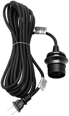 Ikea Cord Set Hanging Pendant Lamp, Black Sekond 15'.5" Premium Fabric Wrapped Uses Standard Size Light Bulb