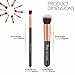 Qivange Makeup Brushes, Vegan Face Blending Brush Powder Liquid Foundation Eye Shadow Labeled Kabuki Brush(Black with Rose Gold, 10 Pieces)