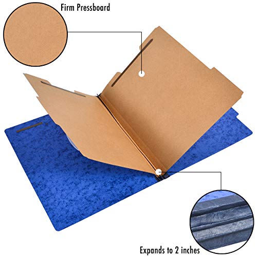 Pack of 10 Classification Folders w/ 2 Dividers - 6 Sections File Folder w/ 2” Expansion for Letter Size Paper 2 Prongs Pressboard Organizer for Law Client Files, Medical Files, Office Reports