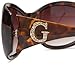 GUESS Women's Acetate Oval Wrap Rectangular Sunglasses, TO-34, 59 mm