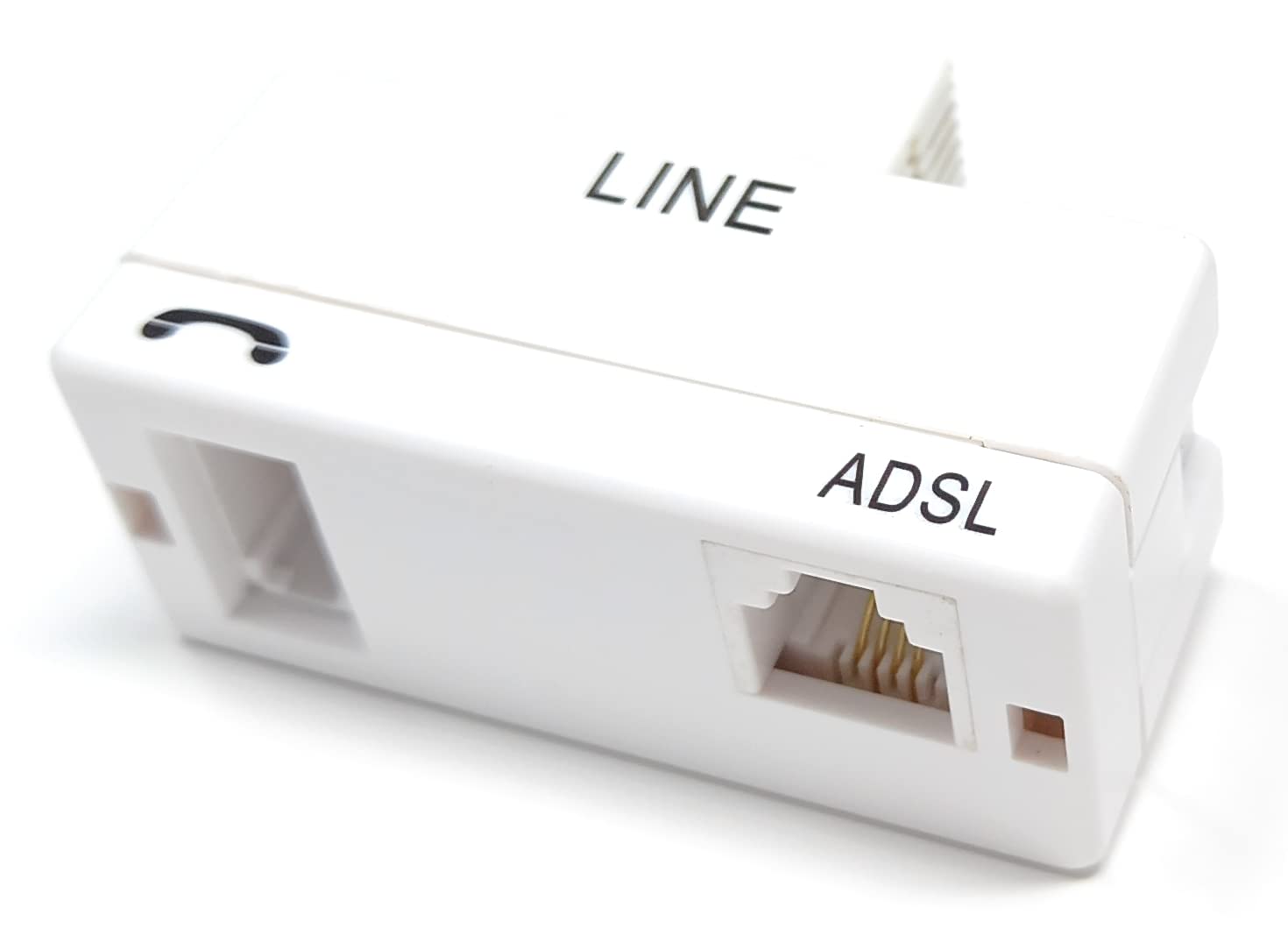 DRUT BT Plug to BT Phone & RJ11 ADSL Sockets Telephone Broadband Modem Microfilter Lead Cable Adapter (1 Male to 2 Female)