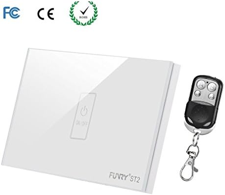 Smart Touch Screen Wall Switch Socket,No Hub Required Glass Panel,Home Light Wireless Switch Remote Control Plug (Plug 1, White)