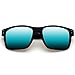 WearMe Pro - Square Matte Frame Mirrored Lens Active Sport Rectangular UV Men Sunglasses (Blue, 55)