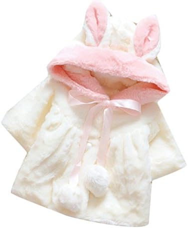 Aprilley Baby Hood Cloak Fleece Splicing Cute Luxury Girls Parka Jacket Pattern2 90cm