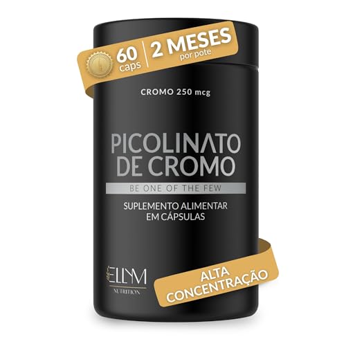 Picolinato De Cromo 250mcg Puro 60 Cápsulas ELLYM NUTRITION Auxilia No Metabolismo De Proteínas, Carboidratos E Gorduras