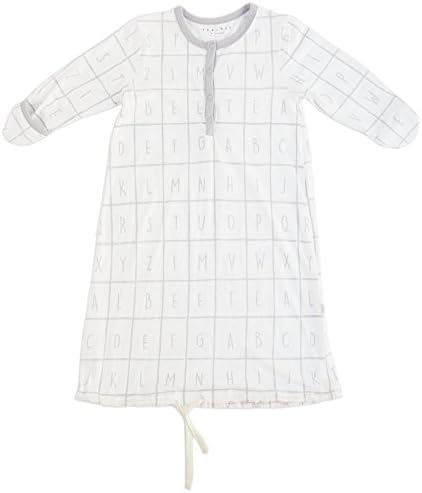 TEALBEE: Unisex Sleepgown for Baby Girl &amp; Boy - Bamboo &amp; Cotton Nightgown With Foldable Hand Covers And Snap Buttons - Newborn &amp; Infant Sleepwear / Pajama (0-6 months, Drawstring)