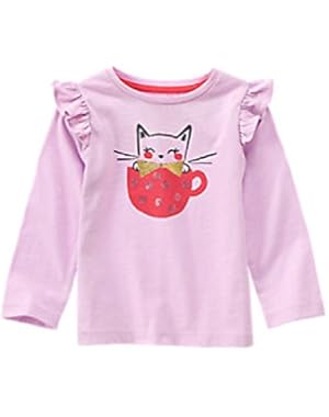 Baby Girl's Lilac Teacup Kitty Long Sleeved Tee