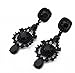 JSDY Womens Enamel Bohemia Cheap Ear Stud Earrings Fashion Unique Jewelry Black