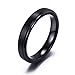 4mm Black Tungsten Carbide Wedding Band Brushed Matte Finish Polished Edge Ring for Men Women
