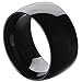 Men,Women's Wide 11mm Stainless Steel Ring Band Biker Fashion Black Classic Wedding Highly Polished