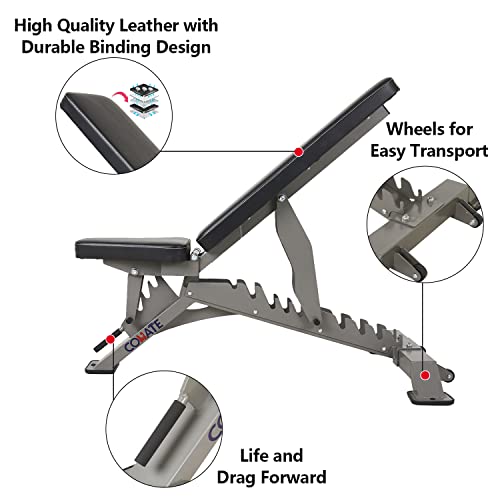 CONATE Adjustable Strength Training Bench, Weight Capacity 1100 lbs