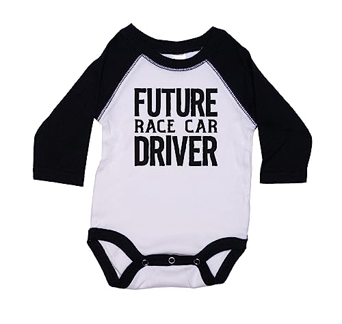 Ebenezer Fire Baby Racing Outfit/Future Race Car Driver/Raglan Onesie/Newborn Bodysuit