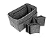 JN & GRACE Felt 13-pocket Zipper Handbag Insert Purse Organizer for women (3 sizes, 5 colors) (Medium, Grey)