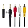 Cable jvc Camera, Câble mâle 3,5 mm vers fiche mâle 3RCA pour câble Audio stéréo AUX pour Smartphones MP3 tablettes Haut…