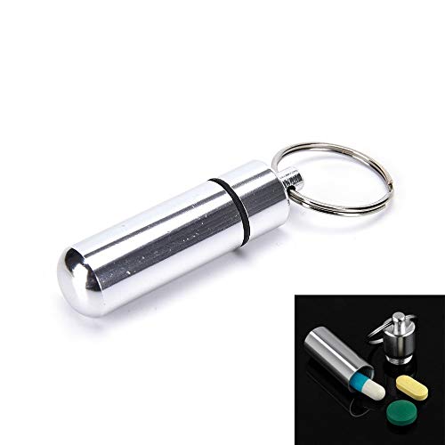 Storage Boxes & Bins - 1pc Waterproof Aluminum Medicine Pill Box Case Storage Drug Organizer Keychain Tablet Pillbox - Boxes Storage Bins Organizers Storage Boxes Bins Stash Aluminum Waterpr - Thumbnail 6