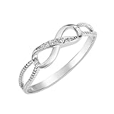 Cubic Zirconia Designer Aura Infinity Ring Sterling Silver (Color Options, Sizes 3-13)