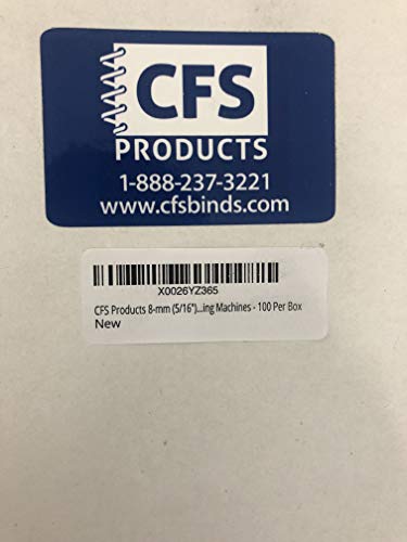 CFS Products 8-mm (5/16") Binding Coils - Coil08 - Pre-Sized to fit Letter Sized Paper - 4:1 Pitch (4 Holes per inch) - 12" Long - Compatible with GBC, Trubind, Fellows Binding Machines - 100 Per Box