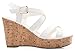 Olivia K Women's Open Toe Strappy Mid Wedge Heel Wood Decoration Buckle Shoes Sandals