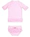 RuffleButts Little Girls Ruffled Rash Guard Bikini