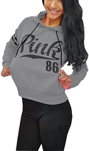 TuiFallen Womens Chic Drawstring Long Sleeve Hooded Sweatshirt XX-Large Grey