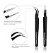 TINKSKY 4pcs Tweezers Anti-Static Stainless Steel Tweezers Maintenance Tools Kit(Black)