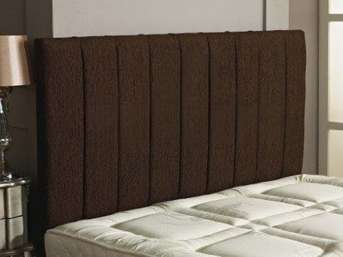 CROWNBEDSUK APOLLO CHENILLE HEADBOARD 2ft6,3ft,4ft,4ft6,5ft,6ft Brown, 3ft (Single)