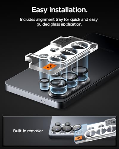 Spigen GLAStR EZ-Fit Optik PRO for Samsung Galaxy S26 ULTRA Camera Lens Screen Protector - Black [2 PACK]