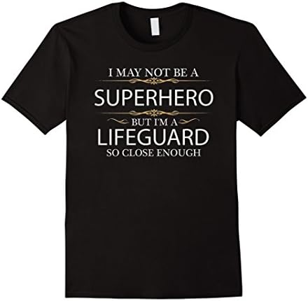 Mens Lifeguard Supper Hero Funny Shirt Medium Black