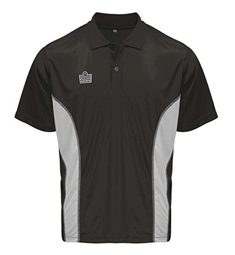 ADMIRAL Argo Soccer Coach Sideline Polo Shirt, Black/Silver, Adult X-Large - Thumbnail 2