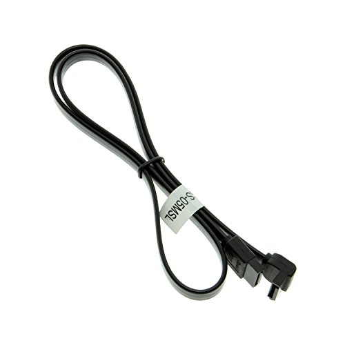 SATAGear 4in Black SATA Device Cable Straight to Left Angle