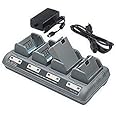 4-Bay Battery Charger Kit, for Zebra Barcode Printer Batteries: QL420, QL320, QL220 - RW420, RW220 - QLn420, QLn320, QLn220 (Renewed)