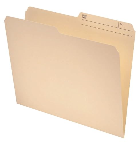 Pendaflex File Folders, 100/Box, 1/2 Cut Tab, Letter Size, Manila, Durable & Tear-Resistant File Organizers for Office, Home & School Filing Systems, Reversible & Eco-Friendly Design