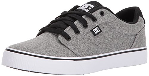 DC Men's Anvil Tx Skate Shoe, Black/Grey/White, 11 D D US
