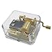 Helen Zora 18 note Acrylic Clear Gold Hand Cranked Gurdy Musical Mechanism Music Box (Edelweiss)
