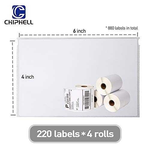 Dymo 4XL Labels 1744907 Compatible 4"Ã—6" Extra Large Shipping Labels for Dymo LabelWriter 4XL, 220 Labels per roll, 4 Rolls