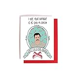 Ron Swanson on Bacon Birthday Card -- Parks and Recreation Bday