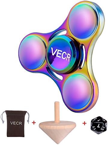 Vecr Tri Winged Rainbow Finger Gyro Fidget Hand Spinner Relieve Stress Toy For kids and Adult Anti-Anxiety Autism Killing Time