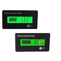 Battery Capacity Fuel Gauge Meter Monitor, HoneyCare Programmable Battery Level Voltage Meter Gauge 12V 24V 36V 48V 60V 72V 84V Lead Acid/3S-22S Cell Lithium Battery Meter (Green LCD Fuel Gauge)