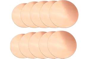 Tynulox 10 Pcs 24Gauge Pure Copper Round Plate 3/4" Diameter × 0.02" Thickness T2 Copper Metal Sheet for Crafts