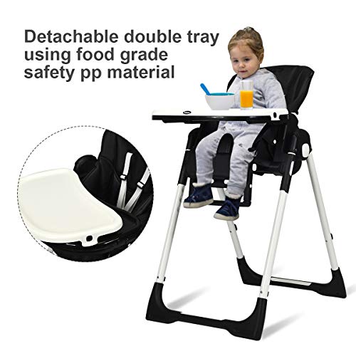 INFANS High Chair for Babies & Toddlers, Foldable Highchair with