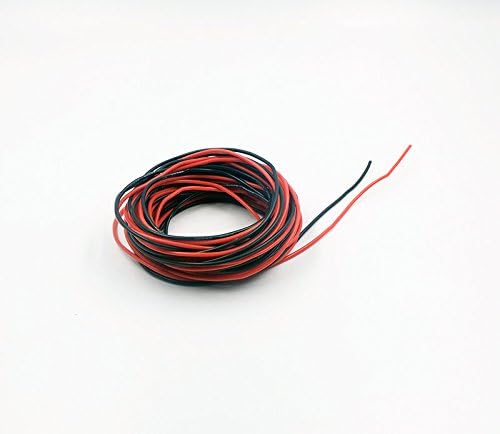 HobbyUnlimited 22-Gauge Silicone Wire 30 Feet [15ft Black and 15ft Red] 22 AWG Soft and Flexible Silicone Wire - 60-Strand Copper Wire