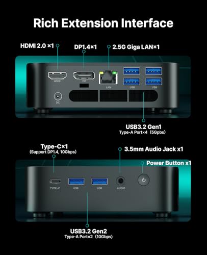 ACEMAGIC M1 AMD Ryzen 7 7735HS Mini PC (8C/16T, 4.75GHz), 24GB LPDDR5 512GB NVMe SSD Mini Desktop Computer, Windows 11 Pro/4K Triple Display/WiFi 6/BT 5.2 Micro Gaming PC