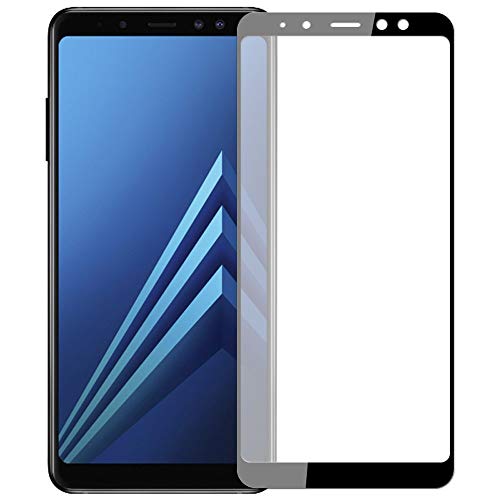 JGD PRODUCTSFull Glue 6D Tempered Glass Full Edge-to-Edge Screen Protection for Samsung A8+/A8 Plus (Black 6D)