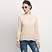 Queenfashion Elegant Women Long Sleeve Casual Chiffon Solid Blouse Shirt Top Pink M