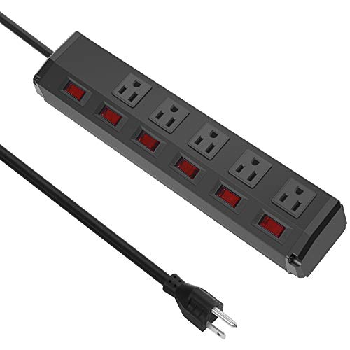 5 Outlets Power Strip Individual switches,Power Strip Surge Protector