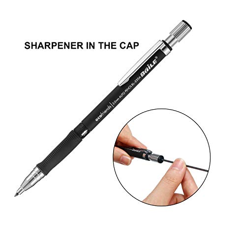 YOTINO 3 Pieces 2.0 mm Mechanical Pencil Set with 2 Cases Lead Refills, Color and Black Refills for Draft Drawing, Writing, Crafting, Art Sketching